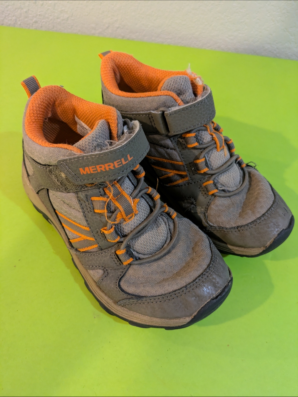 Merrell Kids Gray and Orange Trail Sneakers
